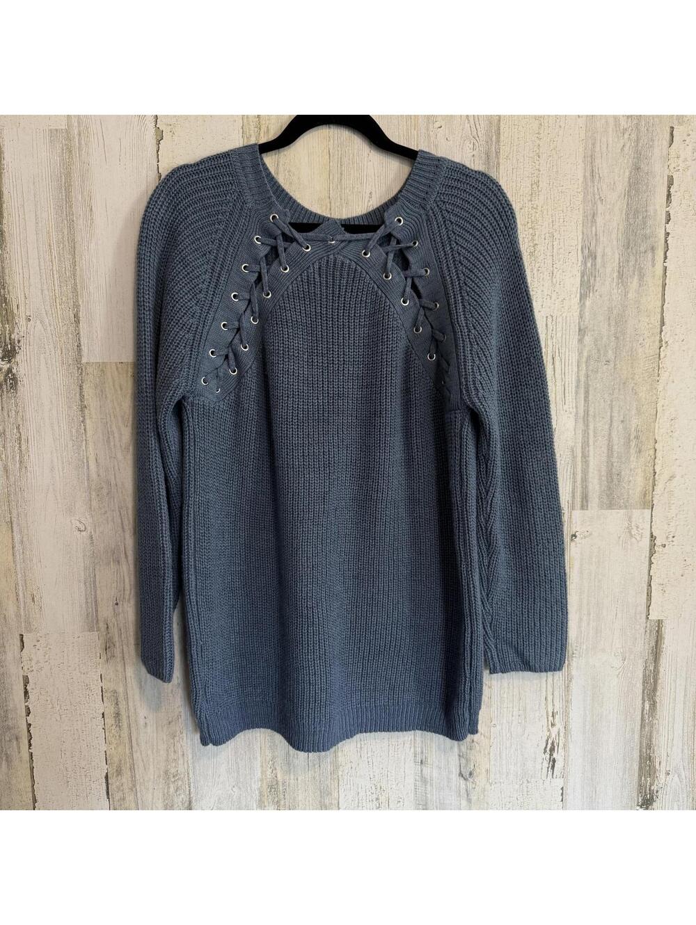 She + Sky Women's Small Lace-Up Detail Knit Sweater Pullover - Picture 12 of 12